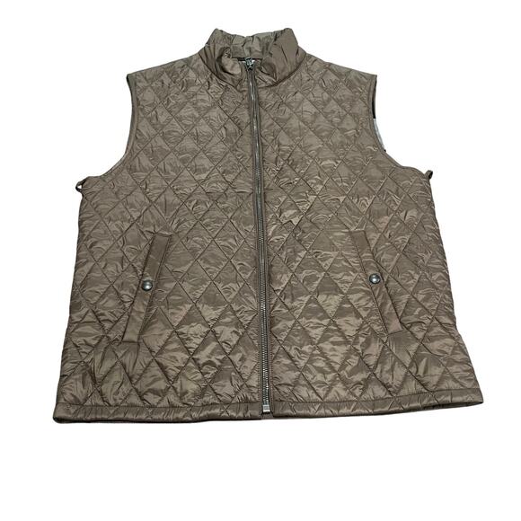 Burberry Brit Tan Women's  Quilted Puffer Vest Size XL - Picture 1 of 8
